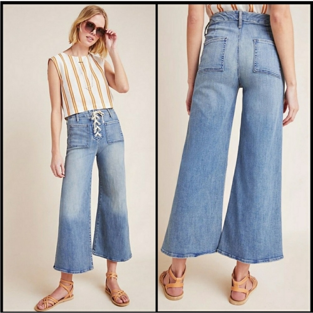 MOTHER Jeans The Lace-Up Roller Crop